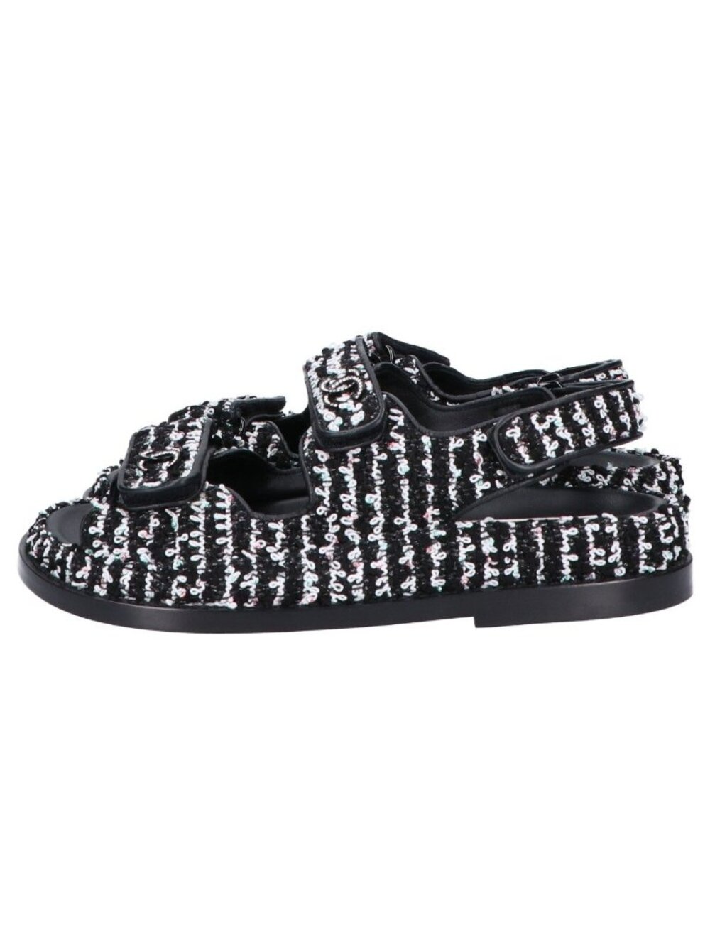 Chanel CC Logo Tweed Leather Flat 36c - Picture 3 of 10
